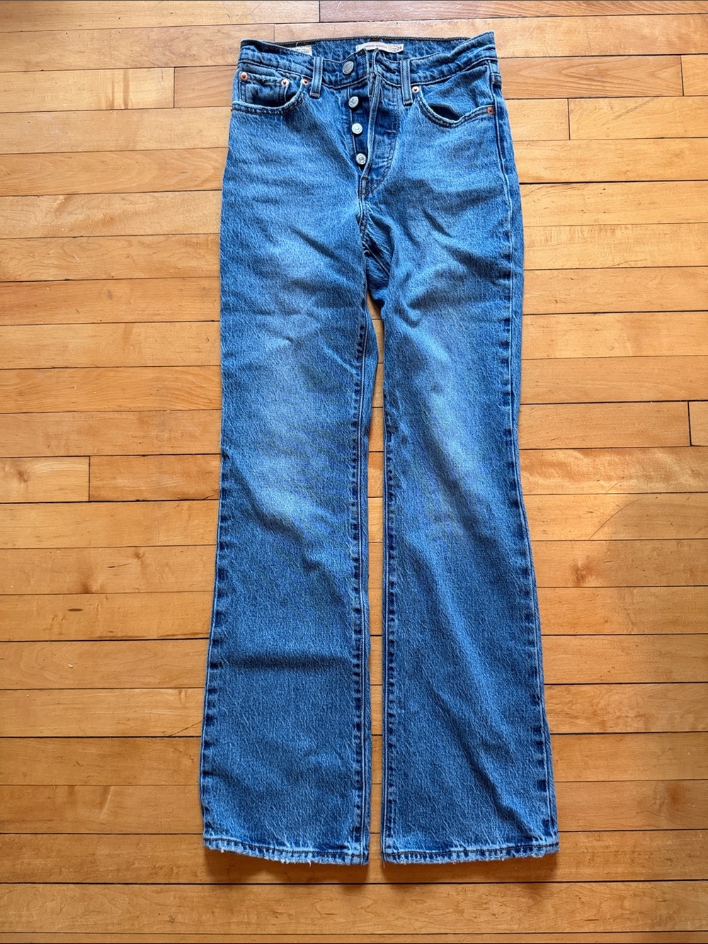 Levi's Medium Blue mid-rise bootcut Jeans
